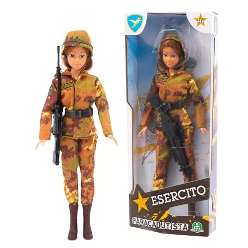 Giochi Preziosi - Action Hero Paracadutista Donna 30 cm - Soldato Giocattolo Esercito Italiano