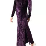 Goldenpoint Abito Lungo Velluto Ciniglia Donna - Viola