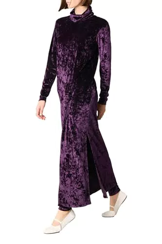 Goldenpoint Abito Lungo Velluto Ciniglia Donna - Viola