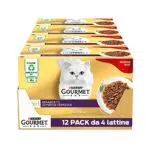 Purina Gold Gourmet Straccetti Cibo Umido per Gatti con Manzo e Pollo