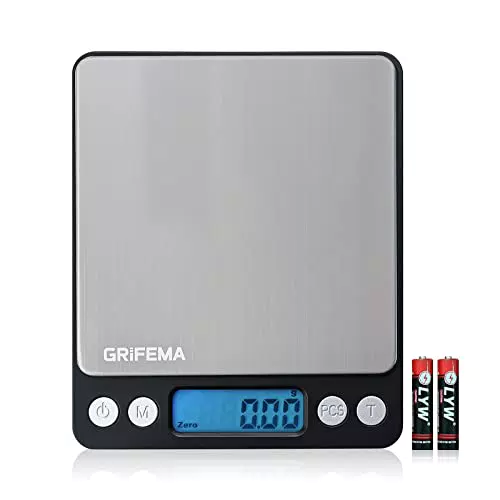 GRIFEMA - Bilancia da Cucina Digitale bilancia cucina Funzione Tara Bilance Alimenti Elettronica con Piattaforma in Acciaio Inossidabile per Pesa Cibo