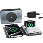 Caricabatterie Wireless 3 in 1 Compatibile con iPhone, iWatch e AirPods - GVAVIY