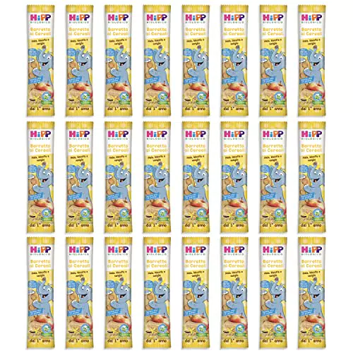HiPP - Barrette ai Cereali Bio, Gusto Mela, Biscotto e Vaniglia, 24 pezzi