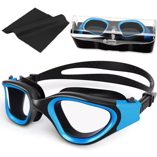 HotSrace Occhialini da Nuoto, Occhialini Piscina Protezione UV Impermeabile Anti-Nebbia Comfort Fit per Uomo Donna Unisex Adulto Adolescenti