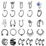 JeweBella Piercing Naso Anello Finto Acciaio Inossidabile Septum Labbro Nostril per Donna Uomo