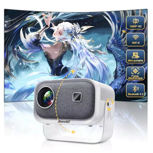 Proiettore Portatile Jimveo E18 Mini WiFi6 Bluetooth Home Cinema 1080P