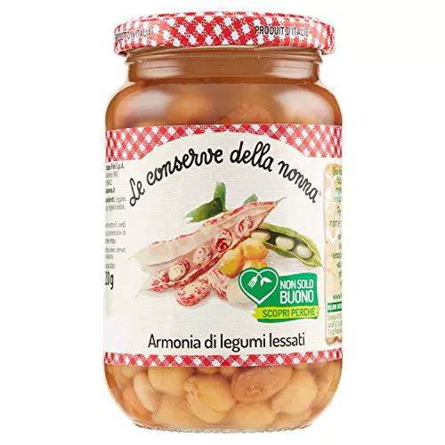 Conserve della Nonna: Tris di Legumi Lessati 100% Naturali - Ceci, Tondini, Borlotti - 360 gr (Confezione da 6)