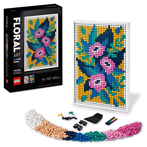 LEGO ART Motivi Floreali, Set di Decorazioni Murali 3 in 1