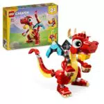LEGO Creator Drago Rosso 3 in 1: Action Figure Ricostruibile con Fenice Giocattolo