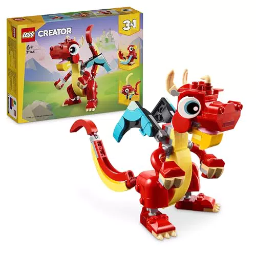 LEGO Creator Drago Rosso 3 in 1: Action Figure Ricostruibile con Fenice Giocattolo