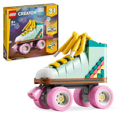 LEGO Creator Pattino a Rotelle Retrò 3 in 1: Skateboard, Radio Giocattolo Boom Box - Giochi per Bambini da 8 Anni
