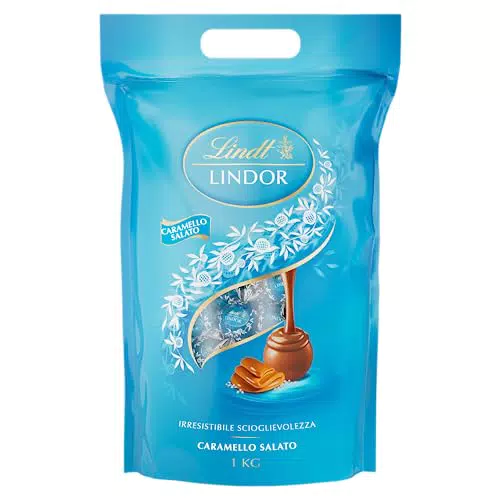 Lindt Lindor Praline di Cioccolato al Latte con Ripieno Caramello Salato