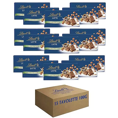 Lindt Tavoletta Classica al Latte con Nocciole, 15 pezzi