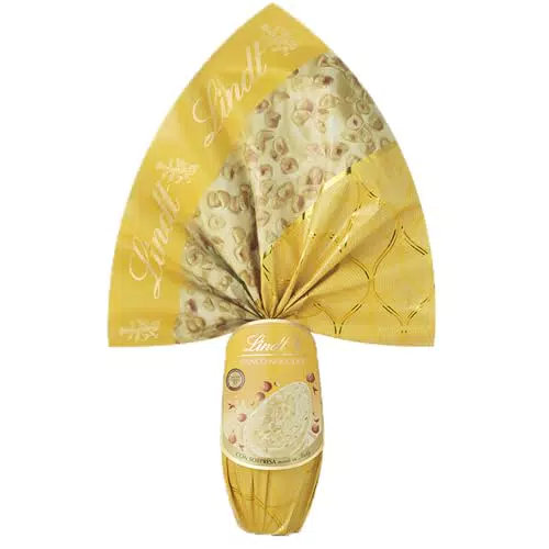 Lindt Uova di Pasqua Cioccolato Bianco e Nocciole, Uovo al Cioccolato Bianco con Nocciole Piemonte IGP