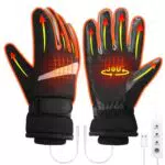 Luckits USB Guanti Riscaldati, Guanti Invernali Impermeabile Guanti impermeabilida caldi e Antiscivolo 3 Livelli di Riscaldamento Guanti da Ciclismo Guanti Moto Caldi per Guida Corsa Sportivi