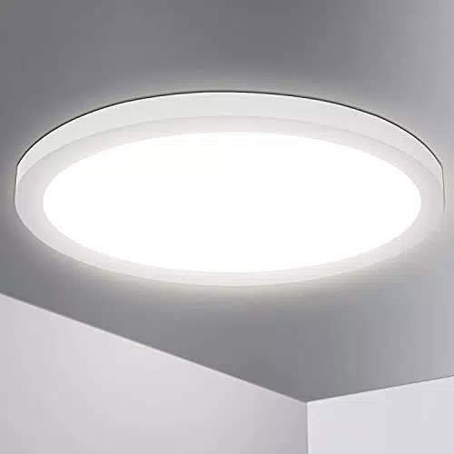 Lumare, LED Plafoniera 24W extra piatto rotondo 1800lm 330mm IP44 Plafoniera per soggiorno bagno cucina corridoio cantina bagno Luce da incasso a parete Montaggio moderno spot bianco caldo