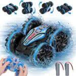 Macchina Telecomandata per Bambini, Impermeabile RC Auto Anfibio Auto Radiocomandata 360 ° Girare 180 ° Flip Offroad 4WD Giocattolo con 2 Batterie per 4 5 6 7 8 9 10 Ragazzi e Ragazze