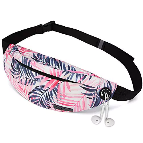 MAXTOP Marsupio Unisex con Jack per Cuffie e Tasche con Cerniera