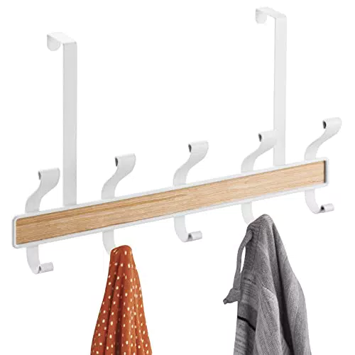 Appendiabiti da porta mDesign con 10 ganci - Ideale per bagno e camera da letto
