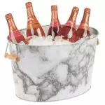 Porta bottiglie mDesign con manici in metallo per vino, birra e bevande