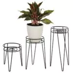 mDesign Portavasi da Terra in Metallo con Design Moderno a Forcina