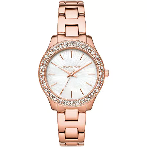 Michael Kors Orologio Liliane Donna in Acciaio Inossidabile Oro Rosa 36 mm con Bracciale MK4557
