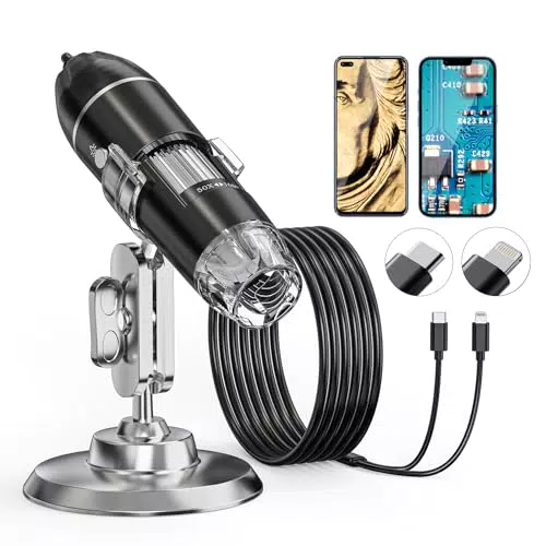 Microscopio Digitale USB AOPICK 50X-1600X con Fotocamera Endoscopio e 8 Luci LED - Compatibile con Android, iPhone e iPad