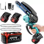 Mini Motosega a Batteria 6 800W 21V con 2 Batterie per Potatura e Taglio Legno