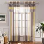 Tende Trasparenti Voile Righe MIULEE per Soggiorno e Camera da Letto - Set da 2, 140x245 cm