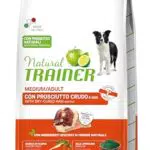 Natural Trainer Medium Cibo per Cani Adulti con Prosciutto crudo - 12kg