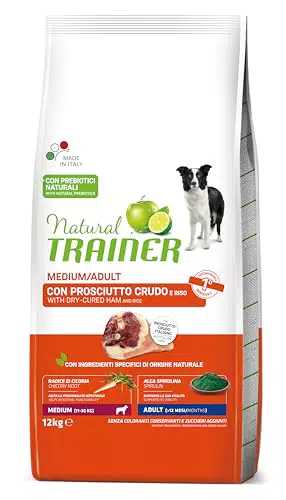 Natural Trainer Medium Cibo per Cani Adulti con Prosciutto crudo - 12kg