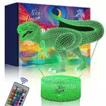 Luce Notturna Dino 3D LED per Bambini con Telecomando - Regali di Natale per Ragazzi e Ragazze