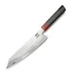 NIRO Coltello Giapponese Kiritsuke in Acciaio Damasco 440C con Manico in Ebano e Sandalo