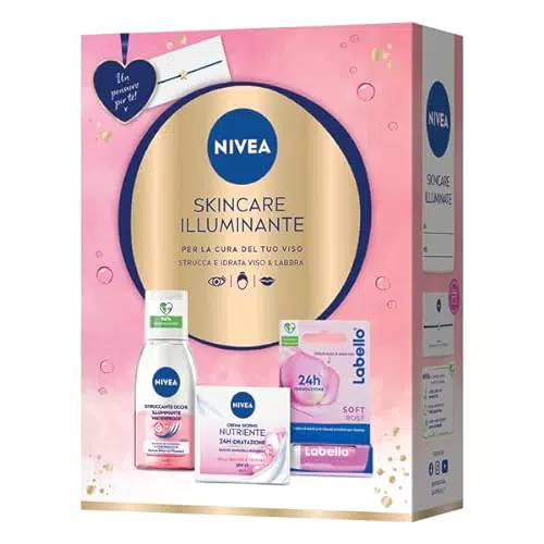 NIVEA Skincare Illuminante Cofanetto Regalo Donna, Set Regalo Donna con Crema Viso Nutriente 50ml
