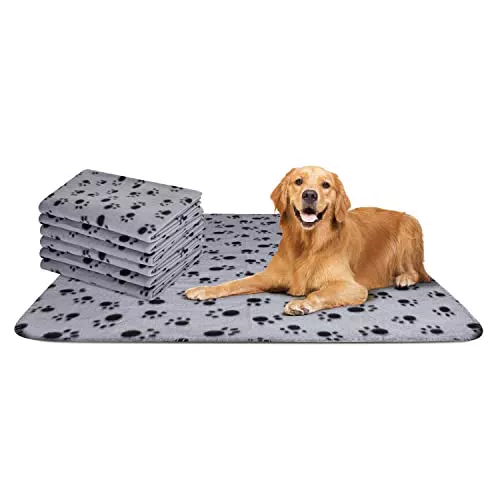 Nobleza 6 Pezzi Morbida Coperta in Pile per Cani e Gatti Color Grigio Misure 75 * 75 cm
