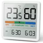 NOKLEAD Igrometro Termometro per interni con Sensore di Monitoraggio della Temperatura - Misuratore di Umidità Digitale per Ambienti Interni