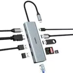 Docking Station Hub USB C 10 in 1 per MacBook - HDMI 4K, USB 3.0, 2 USB 2.0, 100 W PD, SD/TF, Ethernet Adapter