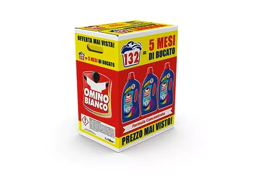Omino Bianco Detersivo Liquido Lavatrice Color+, Tecnologia Salva Colori - Confezione da 1760 ml x 3