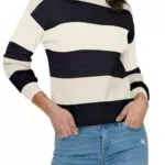 Only - Maglione a Righe Lavorato a Maglia
