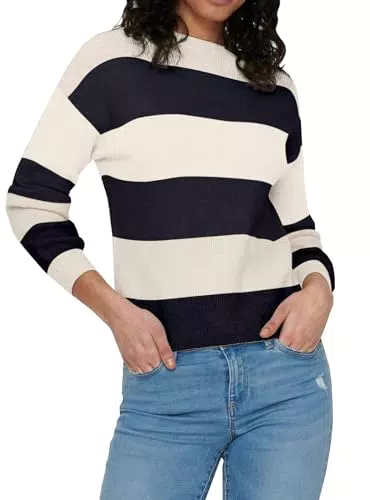 Only - Maglione a Righe Lavorato a Maglia
