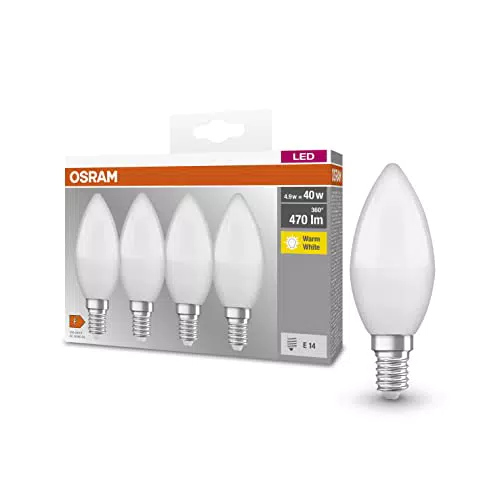 Osram LED Base Classic B Lampada, a Forma di Candela con Attacco E14