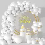 Palloncini Bianco, Kit Ghirlanda Palloncini Bianco, 114 Pezzi 5/10/12/18 Pollici Kit Arco Palloncini Bianco Ideale per Compleanni