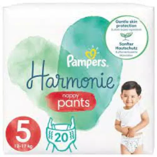 Pampers Pantaloni per pannolini taglia 5, armonia, 20 pannolini