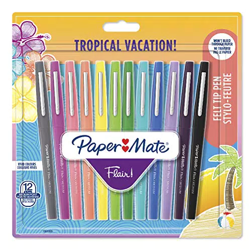 PAPER MATE Flair penna, punta media da 1, 1 mm, colori Tropical