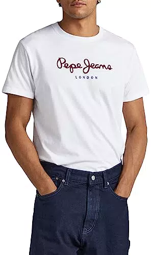 Pepe Jeans Eggo N, T-Shirt Uomo, Bianco ,L