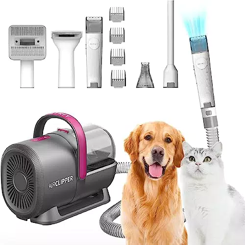 PETKIT Kit Toelettatura e Aspirapolvere per Animali Domestici con Tosatrice e 5 Strumenti di Bellezza