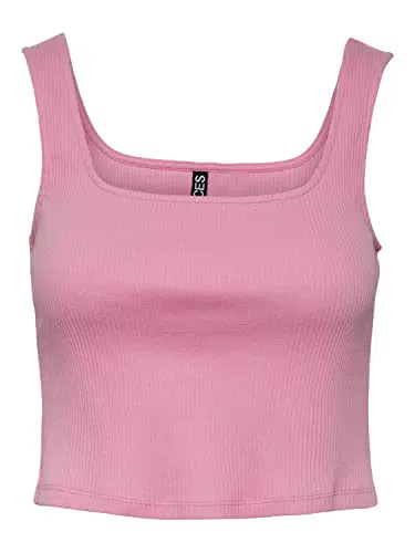 PIECES Pcnukisa Noos BC-Canottiera Cropped Top, Begonia Rosa