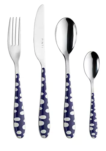 Pinti Inox Servizio 24 Pezzi Bollicine Blu