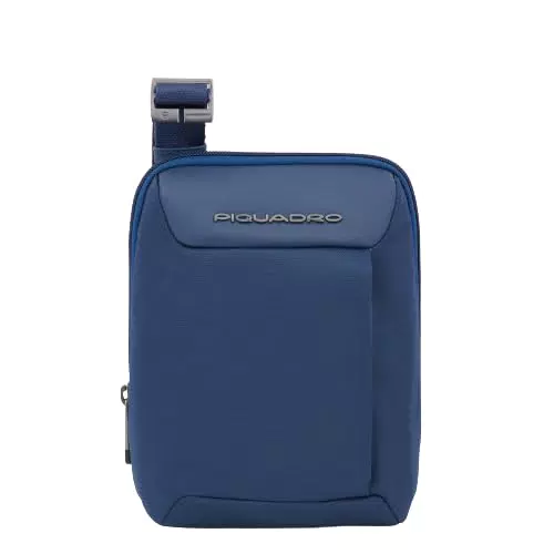 Piquadro Borsello Piccolo Macbeth in Pelle e Tessuto per iPad Mini, Blu