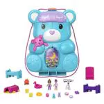 Polly Pocket Teddy Bear Purse - PlaySet con 2 Mini Bambole - Tema Pigiama Party - Accessori e Area Piscina